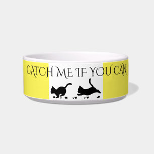 Black kittens Cat bowl customised with quote.