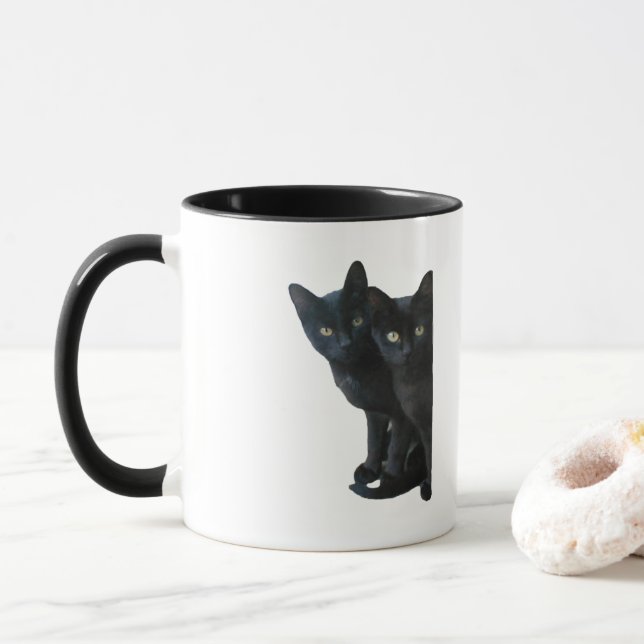 Black kittens mug (With Donut)