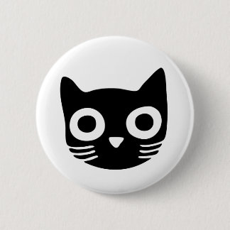 Black Kitty 6 Cm Round Badge