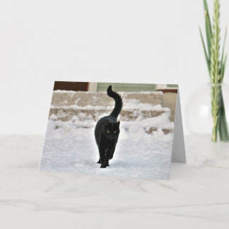 Black Kitty Cat Cute Customisable Card