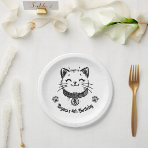 Black Kitty Cat Kitten Birthday Party   Paper Plate