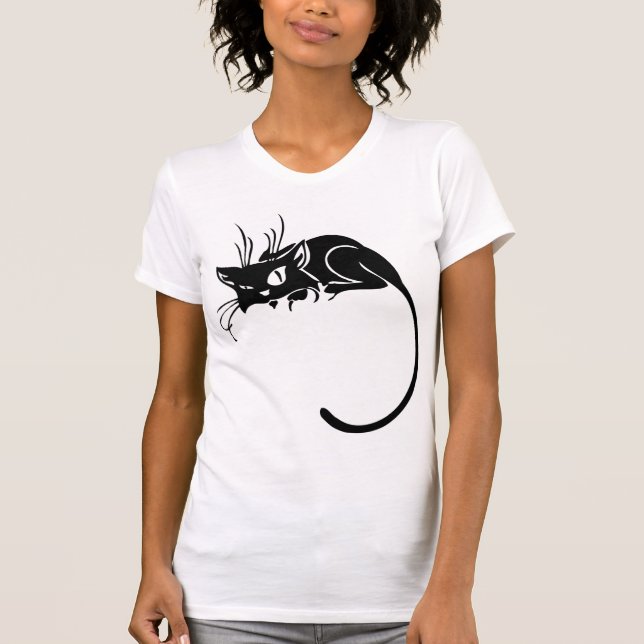 Black Kitty Cat Kitten Customise T-Shirt (Front)