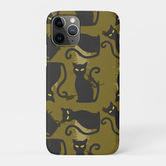 Black Kitty Cat Metallizer Factory Deco  Case-Mate iPhone Case (Back)