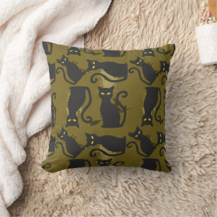 Black Kitty Cat Metallizer Factory Deco  Cushion