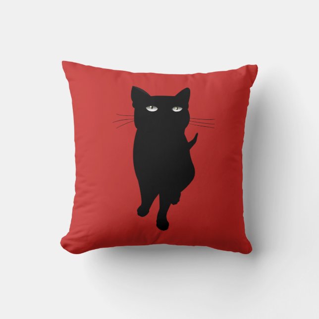 Black kitty gothic cat cushion (Front)