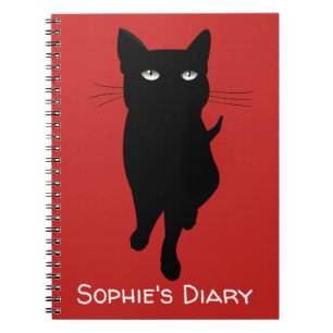 Black kitty gothic cat notebook