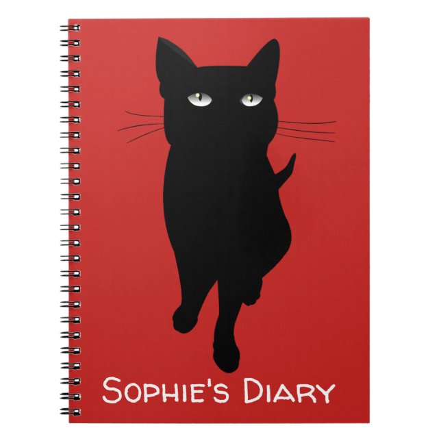 Black kitty gothic cat notebook (Front)