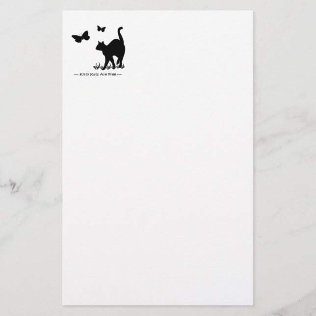 Black Kitty Kats R Free Stationary Stationery (Front)