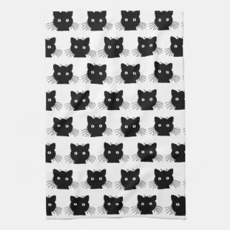 Black Kitty Tea Towel