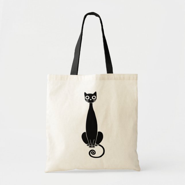 Black Kitty Tote Bag (Front)