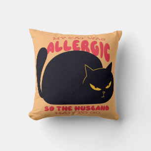 Black Kitty Was Allergic so Husband Had to Go Cushion