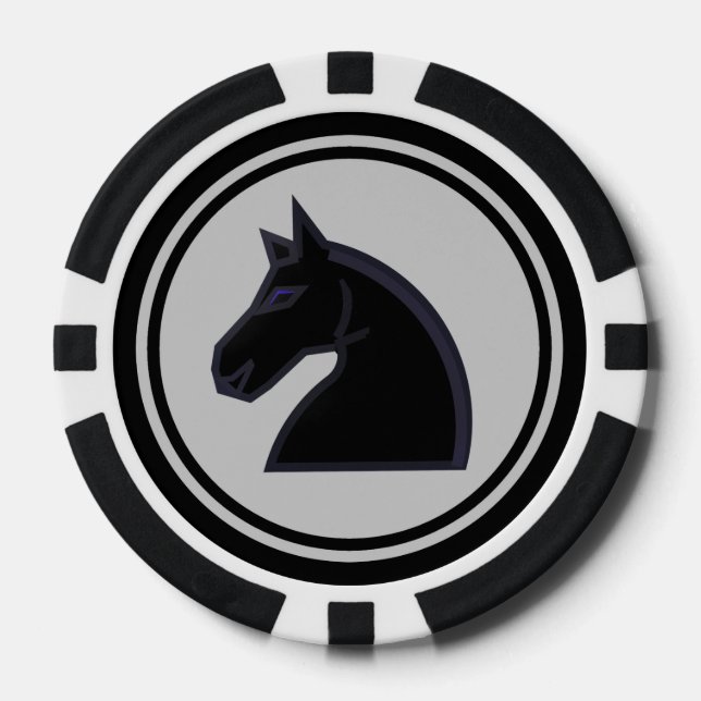 Black Knight Chess Piece Poker Chips (Front)