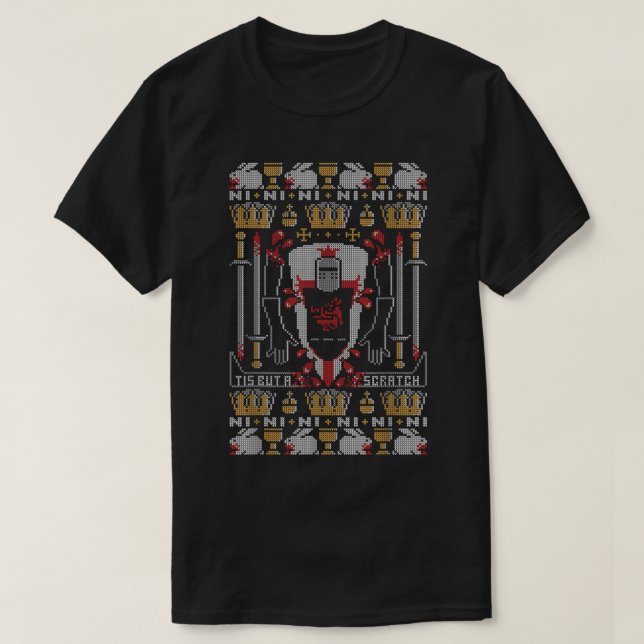 Black Knight  Holy Grail  Legs Off  Funny British  T-Shirt (Design Front)
