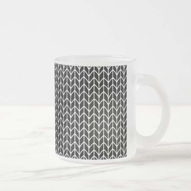 BLACK KNIT Frosted Glass Mug (Right)