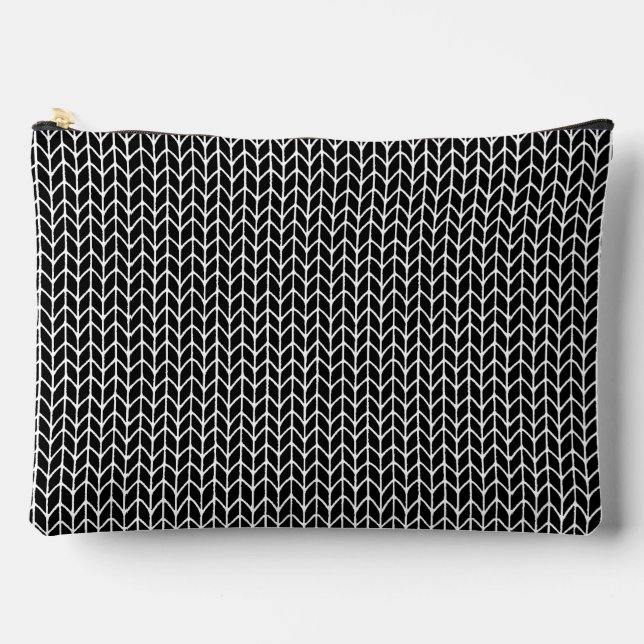 BLACK KNIT Large Accessory Pouch (Front)