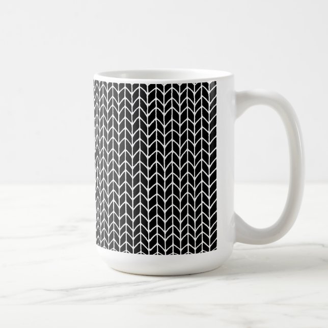 BLACK KNIT Tall White Mug (Right)