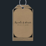 Black Kraft Minimal Modern Lines Wedding Gift Tags<br><div class="desc">Customise with any text.</div>