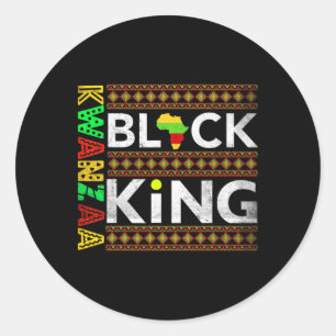 Black Kwanzaa King Africa American Men Bruh Man Da Classic Round Sticker