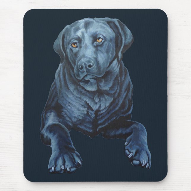 Black Lab Art Mousepad Labrador Retriever Dog Gift (Front)