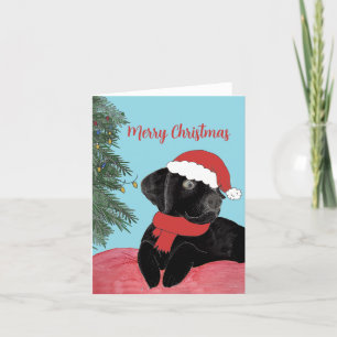 Black Lab at Christmas Holiday Card