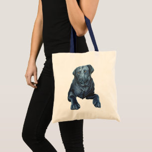Black Lab Bags Blue Dog Art Tote Bags