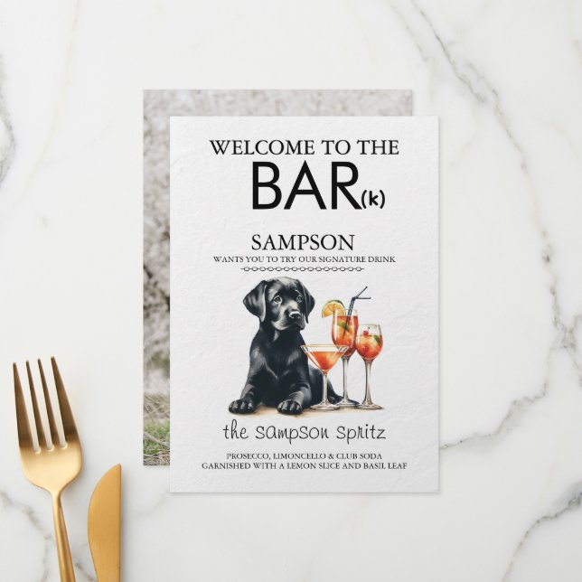 Black Lab Bar Menu (Front/Back In Situ)