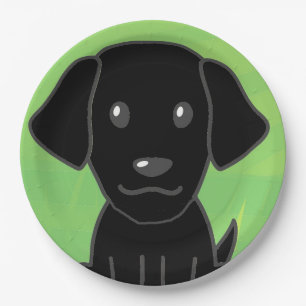 black lab cartoon new second paper plate