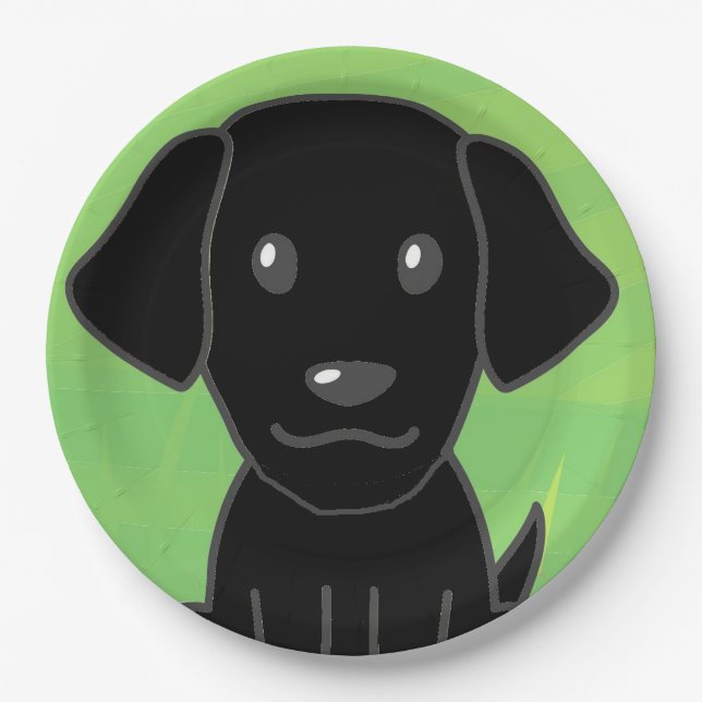 black lab cartoon new second paper plate (Front)