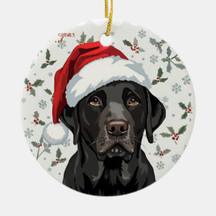 Black lab ceramic tree decoration