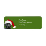 Black lab Christmas<br><div class="desc">Black Labrador Retriever in a Santa hat photo Christmas return address label</div>