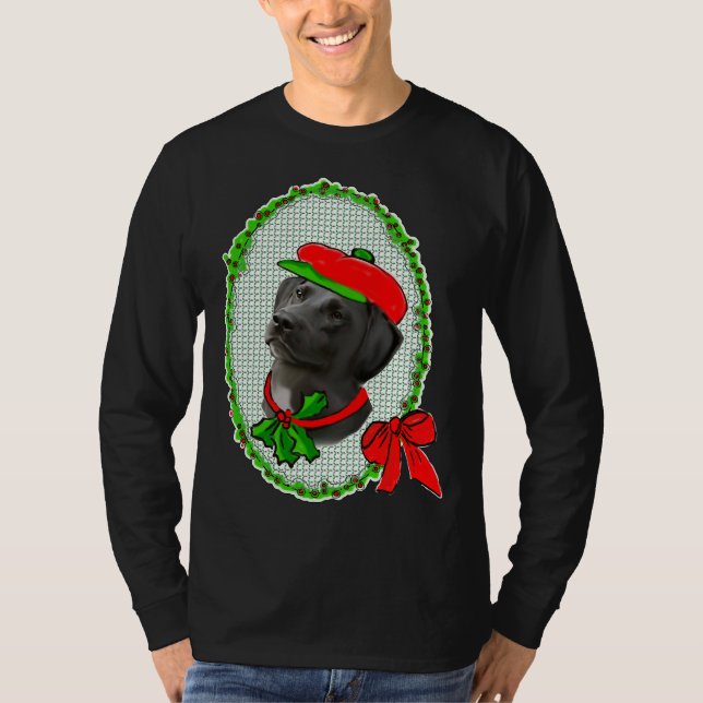 Black Lab Christmas 171 T-Shirt (Front)