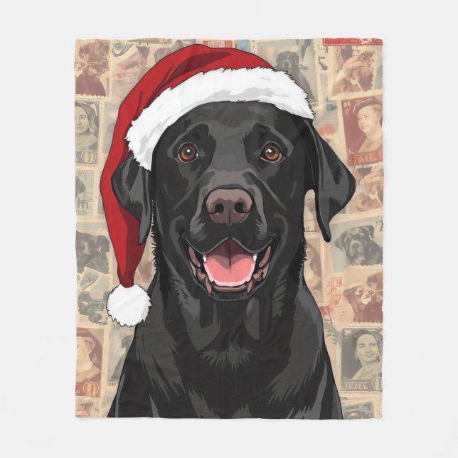 Black lab christmas blanket (Front)