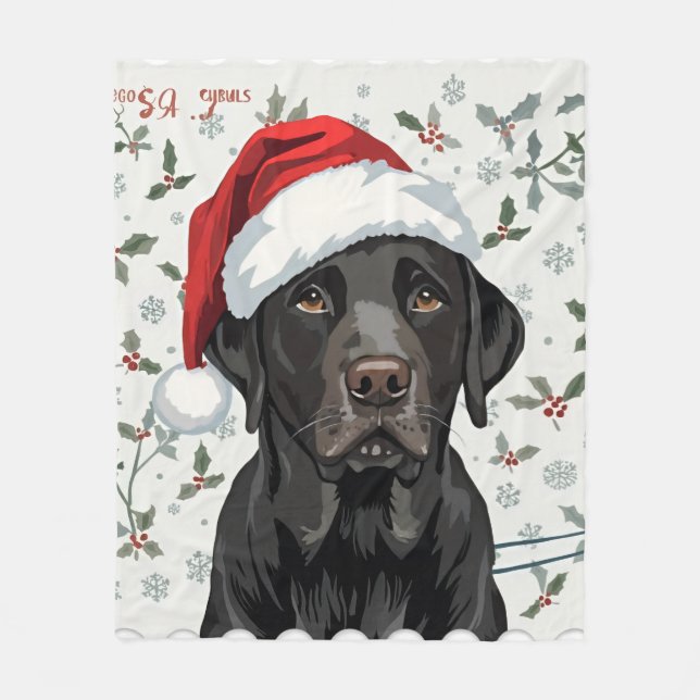 Black lab christmas blanket (Front)