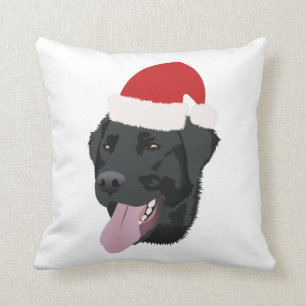 Black Lab Christmas Cushion