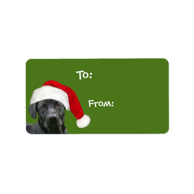 Black lab Christmas gift Label (Front)