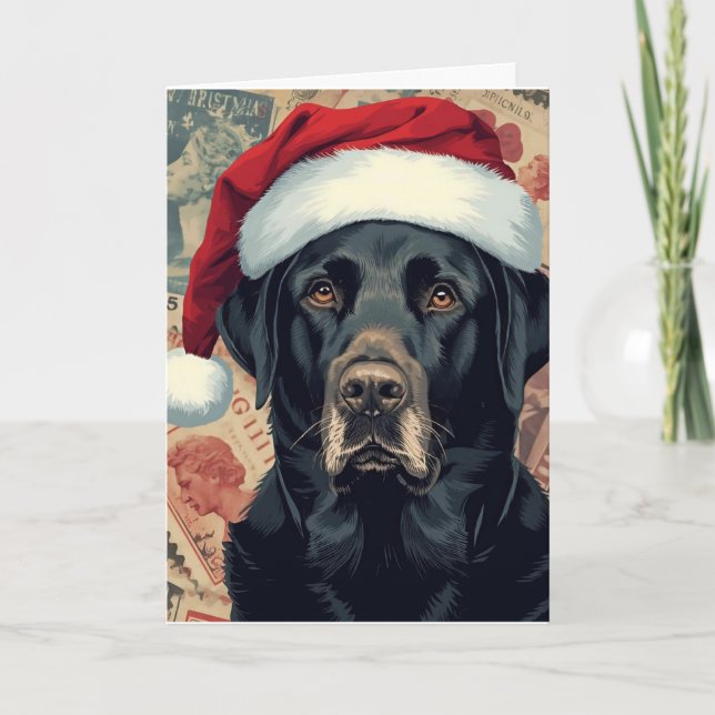 Black lab christmas holiday card (Front)