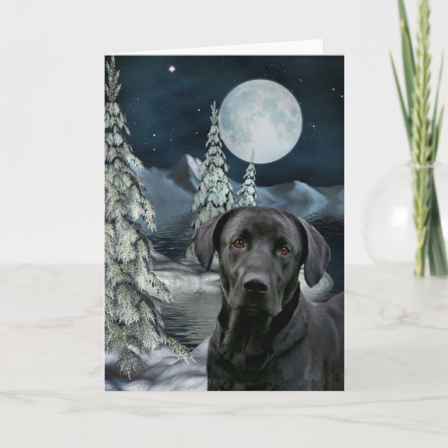 Black lab Christmas Holiday Card (Front)