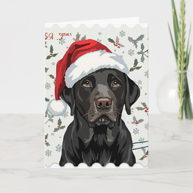 Black lab christmas holiday card (Front)