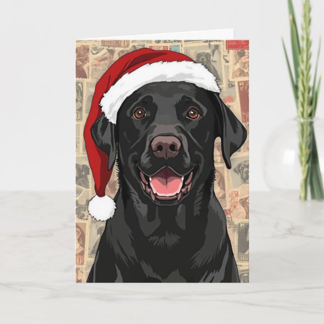 Black lab christmas holiday card (Front)