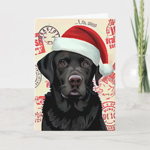 Black lab christmas holiday card