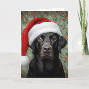 Black lab christmas holiday card