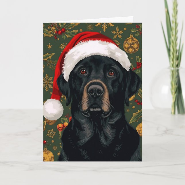 Black lab christmas holiday card (Front)
