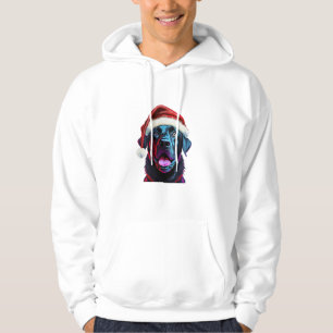 Black Lab Christmas Magic_ Labrador in Santa Hat  Hoodie
