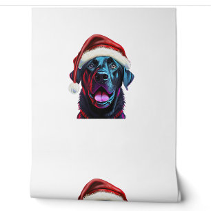 Black Lab Christmas Magic_ Labrador in Santa Hat  Wallpaper