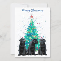 Black Lab Christmas Merry Labrador Cute Dog Puppy