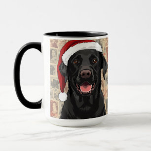 Black lab christmas mug