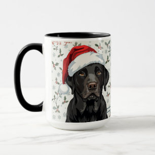 Black lab christmas mug