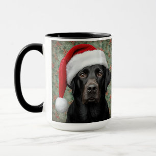 Black lab christmas mug