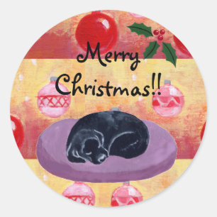 Black Lab Christmas Ornaments Stickers