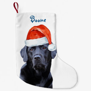 Black Lab Christmas - Santa Dog Cute Labrador Small Christmas Stocking